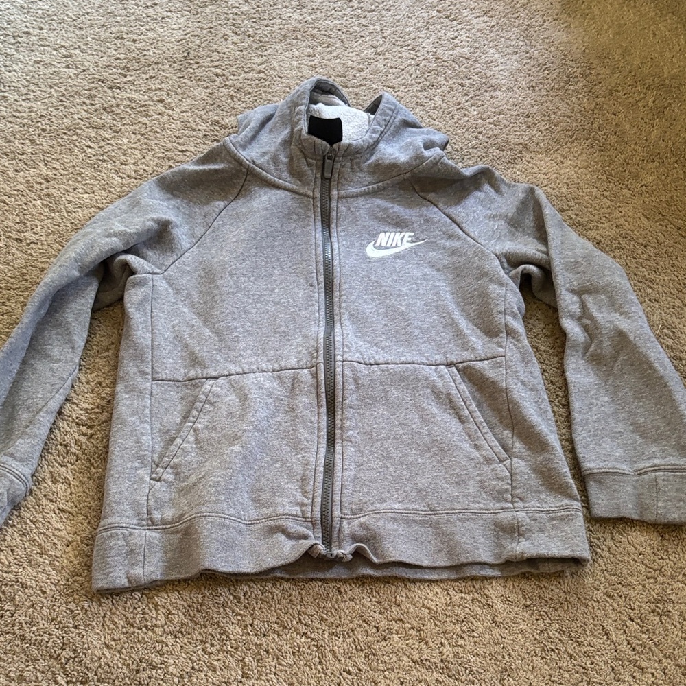 Nike Kids Large Heather Gray Hoodie Jacket